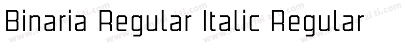 Binaria Regular Italic Regular字体转换